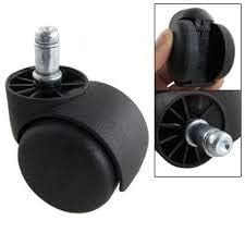 Kuber Industries 2 Inch Rolling Chair Wheel for Office Chair, Table & Cooler Spare Part | Heavy Duty Casters Revolving Chair Parts | Swivel Wheels for Chair | Universal Compatible Caster | Black