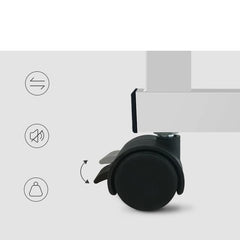 Kuber Industries Ergonomic Manual Height Adjustable Table for Work & Study with Wheels | Multifnctional Portable Standing Desk & Laptop Tables for Work from Home & Office | LF180BLK-Black