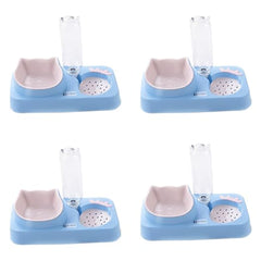 Kuber Industries Animal Feeding Plastic 2 in 1 Pet Bowls | Cat & Dog Bowl | Small/Medium Size Pet Feeding Bowl | Non-Toxic & 100% Safe for Pets (Pack of 4) | Blue