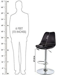 Kuber Industries Pair of 2 Revolving Curvy Bar Stool Chair for Kitchen with Footrest & 360 Swivel | 32 inch Height Adjustable High Chair Combo for Breakfast Counter & Cafeteria | White