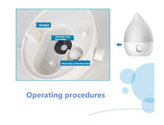 Homestic 2.4L Electric Humidifier for Room Moisture & Aroma Diffuser for Cold and Cough | Drip Shape Humidifier for Living Room & Office Fragrance | Car & Room Freshner Machine | White