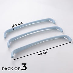 Kuber Industries Pack of 3 Towel Hanger for Bathroom|Wall Mounted Cloth Hanger|Multipurpose Cloth & Napkin Holder|Stainless Steel & PP|Self-Adhesive |Bathroom & Kitchen Organizer|FJ-07|Grey