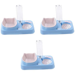 Kuber Industries Animal Feeding Plastic 2 in 1 Pet Bowls | Cat & Dog Bowl | Small/Medium Size Pet Feeding Bowl | Non-Toxic & 100% Safe for Pets (Pack of 3) | Blue