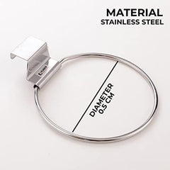 Kuber Industries Stainless Steel Towel Hanger for Bathroom|Easy DIY Installation|Bathroom Accessories for Modern Homes|Multipurpose Napkin Holder for Bathroom & Kitchen|ZT-3121|Pack of 6|Silver
