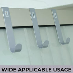 Kuber Industries Cloth Hanger|Wall Mounted Towel Hanger|Multipurpose Cloth & Towel Holder|Iron Spray Material|Easy Installation|Interchangeable Over The Door Hook | Pack of 6 |Silver