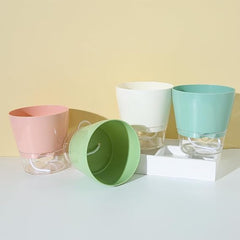 Urbane Home Flower Pot | Flower Planter Pots for Indoor | Flower Pots for Outdoor | Pot for Garden & Balcony Flowering | Self Watering Flower Pot | P43-3..| Pack of 4 | Multi