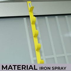 Kuber Industries 5-Level Cloth Hanger|Multipurpose Cloth & Towel Holder|Iron Spray Material|Easy Installation|Interchangeable Over The Door Towel Holder|ZT-3115(Y) Pack of 12|Yellow