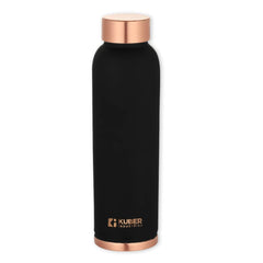 Kuber Industries Copper Water Bottle | BPA Free, Non Toxic | Leakproof, Durable & Lightweight | with Added Health Benefits of Copper | Ergonomic Design & Easy to Clean| 950 ml|Black (Pack of 3)