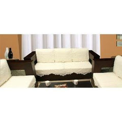 Kuber Industries 6 Piece Cotton Sofa Cover Set - Cream