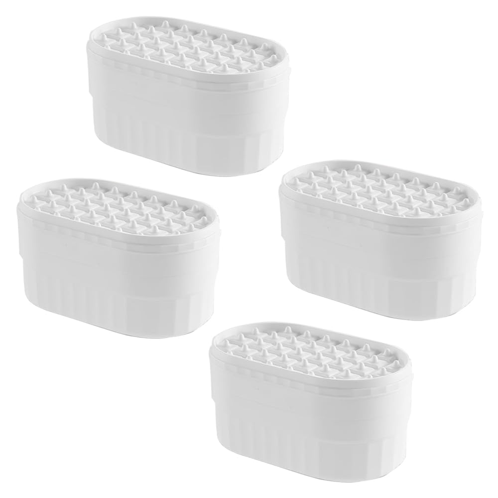 Kuber Industries Nail Press 2-Layer Ice Box|Flexible Ice Cube Tray|Pack of 4|White