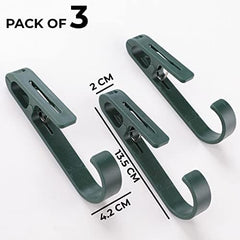 Kuber Industries Multipurpose Bar Hooks & Pins for Laundry, Kitchen, & Wardrobe| ABS|Durable, Strong Grip|Easy To Use|77024(g)|Pack of 9|Green