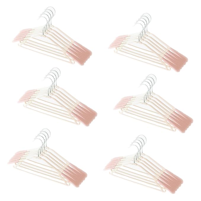 Kuber IndustriesPP Cloth Hanger Set of 30 With Zinc Plated Steel Hook (Pink)