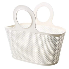 Kuber Industries High-Capicity Shopping Basket with Handle-Pack of 4 (White)
