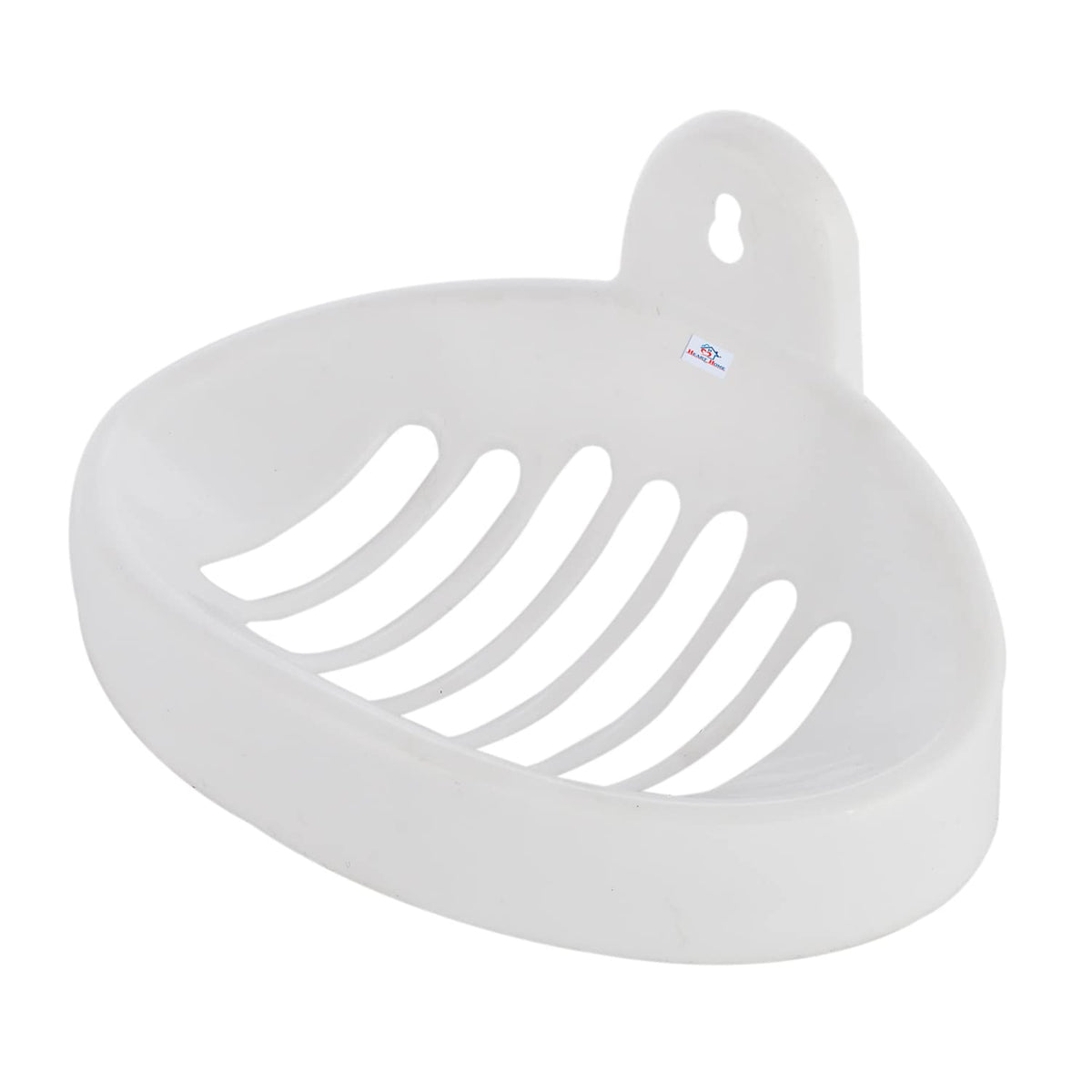Heart Home Soap Holder|Sink Soap Holder|Plastic wall Mounted Soap Holder|Oval Shape Self Draining Soap Dish for Bathroom (White)