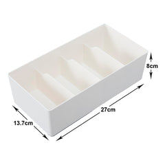 Urbane Home Cloth Storage Box 4 GridDrawer Divider|Wardrobe Organizer For clothes (White)