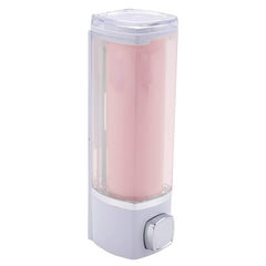 Kuber Industries Manual Shampoo & Soap Dispenser | Wall Mounted | Soap Dispenser for Kitchen & Bathroom | Refillable, Lightweight & Durable | Easy to Clean |Pink- 250 ml (Pack of 1)