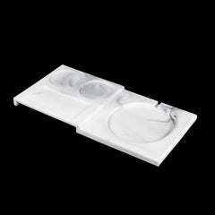 Kuber Industries Premium 6 Pcs Polyresin Bathroom Accessories Set | Soap Dish, Tray, Towel Tray, Kettle Tray, Amenity Box | Moisture Resistant Kitchen Set | Non Fragile | Scratch Proof White Kit