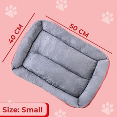 Kuber Industries Dog & Cat Bed|Super Soft Plush Top Pet Bed|Oxford Cloth Polyester Filling|Machine Washable Dog Bed|Rectangular Cat Bed with Rise-Edge Pillow|QY036R-S|Red (Pack of 3)