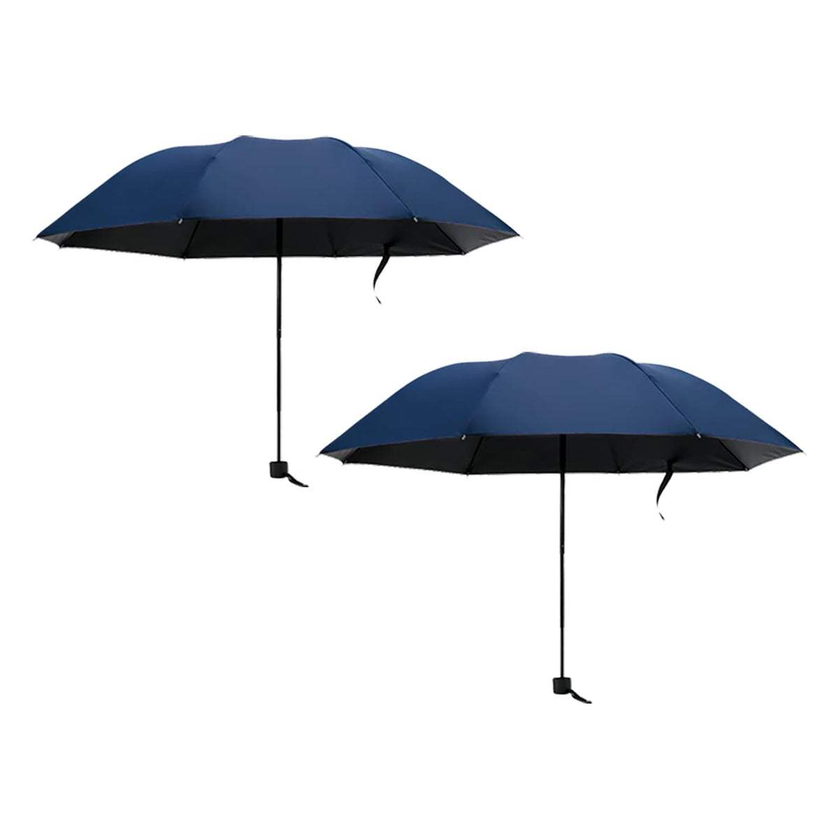 Kuber Industries Pack of 2| 3 Fold Manual Umbrella|Windproof, Sunproof & Rainproof|with Polyester Canopy, Sturdy Steel Shaft & Wrist Straps|Easy to Hold & Carry|Umbrella for Women, Men & Kids |Blue