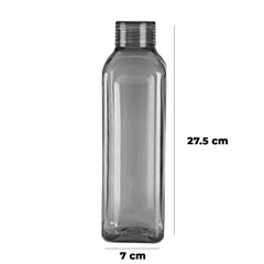 Kuber Industries BPA Free Plastic Water Bottles | Unbreakable, Leak Proof, 100% Food Grade Plastic | for Kids & Adults | Refrigerator Plastic Bottle Set of 6|Grey (Pack of 6)