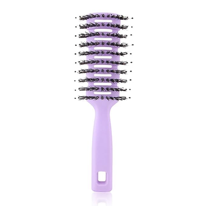 Kuber Industries Hair Brush | Flexible Bristles Brush | Hair Brush with Paddle | Quick Drying Hair Brush | Suitable For All Hair Types | Round Vented Hair Brush | Pack of 5 | C13-X-PURP | Purple