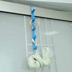 Kuber Industries 5-Level Cloth Hanger|Multipurpose Cloth & Towel Holder|Iron Spray Material|Easy Installation|Interchangeable Over The Door Towel Holder|ZT-3115(B) Pack of 10|Blue