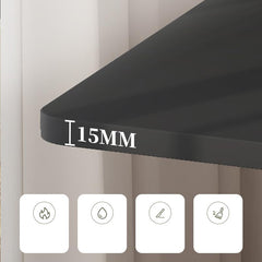 Heart Home Space-Saving Wooden Oblong Foldable Table with Tablemate Finish with Wheels | Portable & Manual Height Adjustable Laptop Tables for Work from Home | 80480BLK-Black & Grey