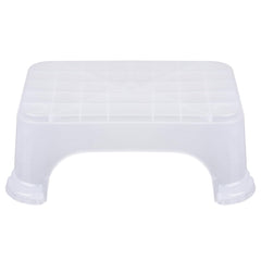 Heart Home Bathroom Stool | Bathroom Plain Square Stool | Plastic Stool For Bathroom | Stool for Kitchen | Bathroom Patla | Support Stool for Bathroom | P6 | Transparent