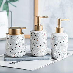 Kuber Industries Liquid Soap Dispenser | Handwash Soap Dispenser | Soap Dispenser for Wash Basin | Shampoo Dispenser Bottle | Bathroom Dispenser Bottle | 15 Piece Set | Pack of 5 | ZX027WT | White
