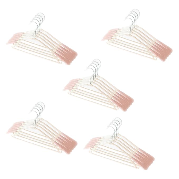 Kuber IndustriesPP Cloth Hanger Set of 25 With Zinc Plated Steel Hook (Pink)