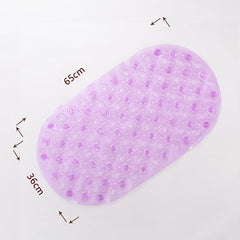 Kuber Industries Bath Mat | PVC Bathroom Mat | Shower Bath Mat | Floor Tub Mat | Bathroom Oval Mud Mat | Anti-Skid Shower Bathroom Mat |Pack of 6| Q-01B | Purple