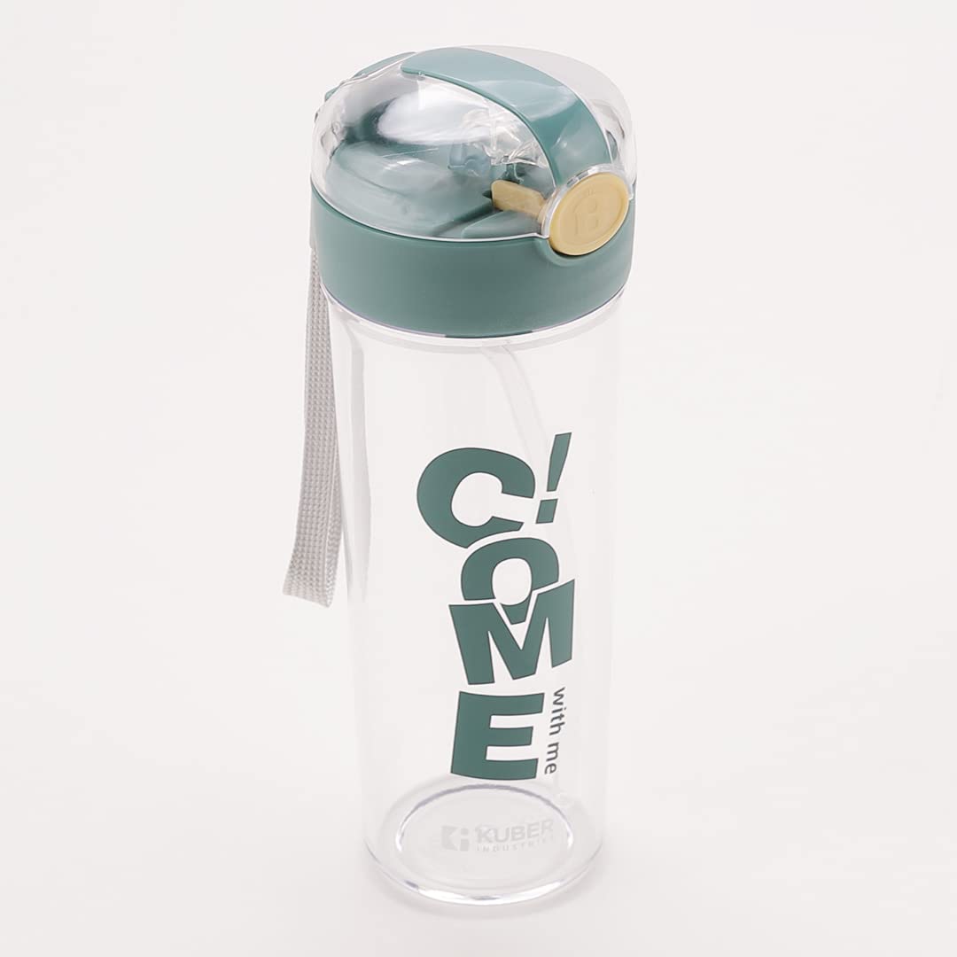 Homestic Water Bottle for Kids | Printed Designs for Kids | Plastic Sipper Bottle for Kids | Food Grade Plastic | One Click Open Flip Lid | Transparent, Leak Proof, BPA Free | 420 ml