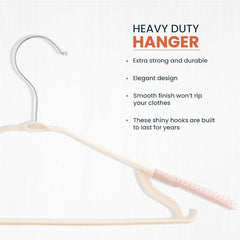 Kuber IndustriesPP Cloth Hanger Set of 15 With Zinc Plated Steel Hook (Pink)