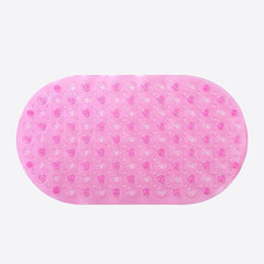 Homestic Bath Mat | PVC Bathroom Mat | Shower Bath Mat | Floor Tub Mat | Bathroom Oval Mud Mat | Anti-Skid Shower Bathroom Mat | Q-01C | Pink