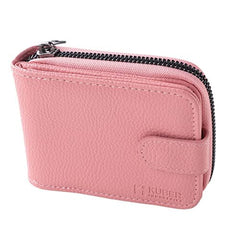 Kuber Industries Card Holder Wallet For Men Women|Debit Credit Card Holder|Wallet For Id, Visiting Card, Buisness Card|RFID Protected|Button & Zipper Closure Wallet|Pink (Pack Of 6)
