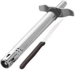 Kuber Industries Easy Grip Stainless Steel Regular Gas Lighter for Kitchen Stove Lighter with Stainless Steel Knife Free, Set of 2 (Silver), Standard | Convenient Kitchen Ignition Tool Set