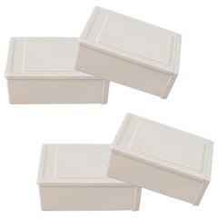 Kuber Industries Large Drawer/Cabinet Box|Plastic Desk Orgnizer|Storage Organizer For Cosmetic, Stationery,Small Items|Pack of 4|Pink|