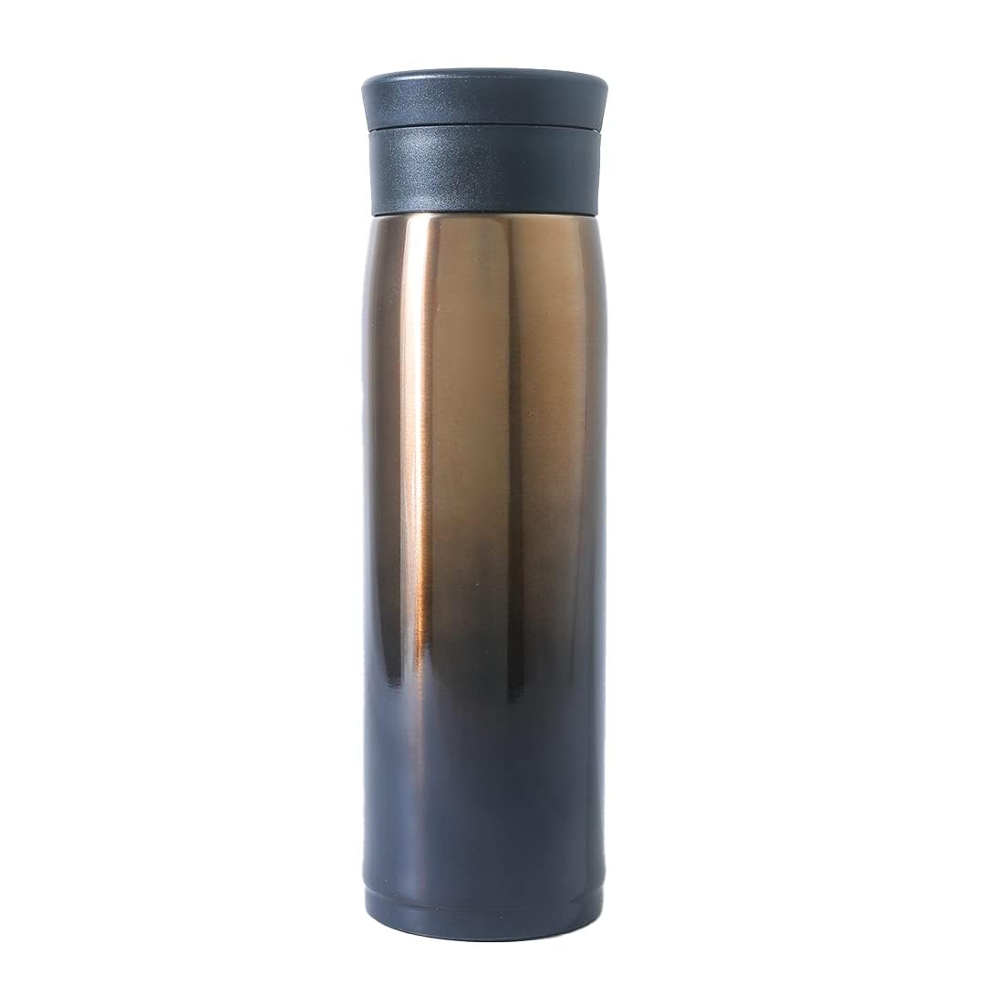 Kuber Industries LeakProof Insulated Stainless Steel Water Tumbler Bottle for Men's | Water Bottle for Office & Kids | Ideal for Gym, Home, Hiking & Travel | CO230201D-Gradient Gold