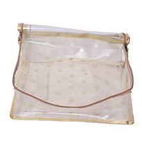 Kuber Industries 3 Piece Designer Polka Dots PVC Saree Cover Set, Transparent