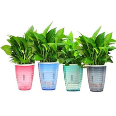 Kuber Industries Flower Pot | Flower Planter Pots for Indoor | Flower Pots for Outdoor | Pot for Garden & Balcony Flowering | Self Watering Flower Pot | P35-2..| Pack of 8 | Multi