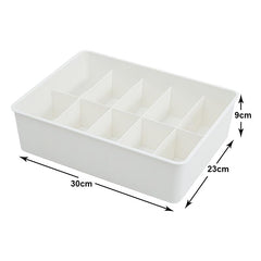 Kuber Industries Cloth Storage Box 10 Compartment with Lid|Wardrobe Organizer For clothes (White)
