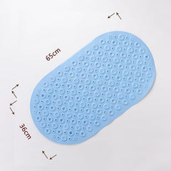 Kuber Industries Bath Mat | PVC Bathroom Mat | Shower Bath Mat | Floor Tub Mat | Bathroom Oval Mud Mat | Anti-Skid Shower Bathroom Mat | Q-02B |Pack of 2| Light Blue