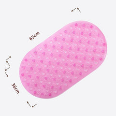 Homestic Bath Mat | PVC Bathroom Mat | Shower Bath Mat | Floor Tub Mat | Bathroom Oval Mud Mat | Anti-Skid Shower Bathroom Mat | Q-01C | Pink