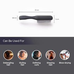 Urbane Home Hair Brush | Bristles Brush | Hair Brush with Paddle | Brush for Curly wavy Hairs | Suitable For All Hair Types | Hair Brush Styling Hair | C19BLK | Black