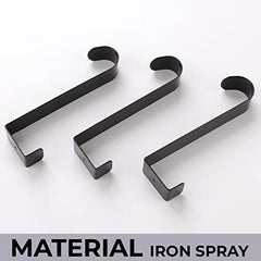 Homestic Cloth Hanger|Wall Mounted Towel Hanger|Multipurpose Cloth & Towel Holder|Iron Spray Material|Easy Installation|Interchangeable Over The Door Hook|ZT-3042(B)|Pack of 3|Black