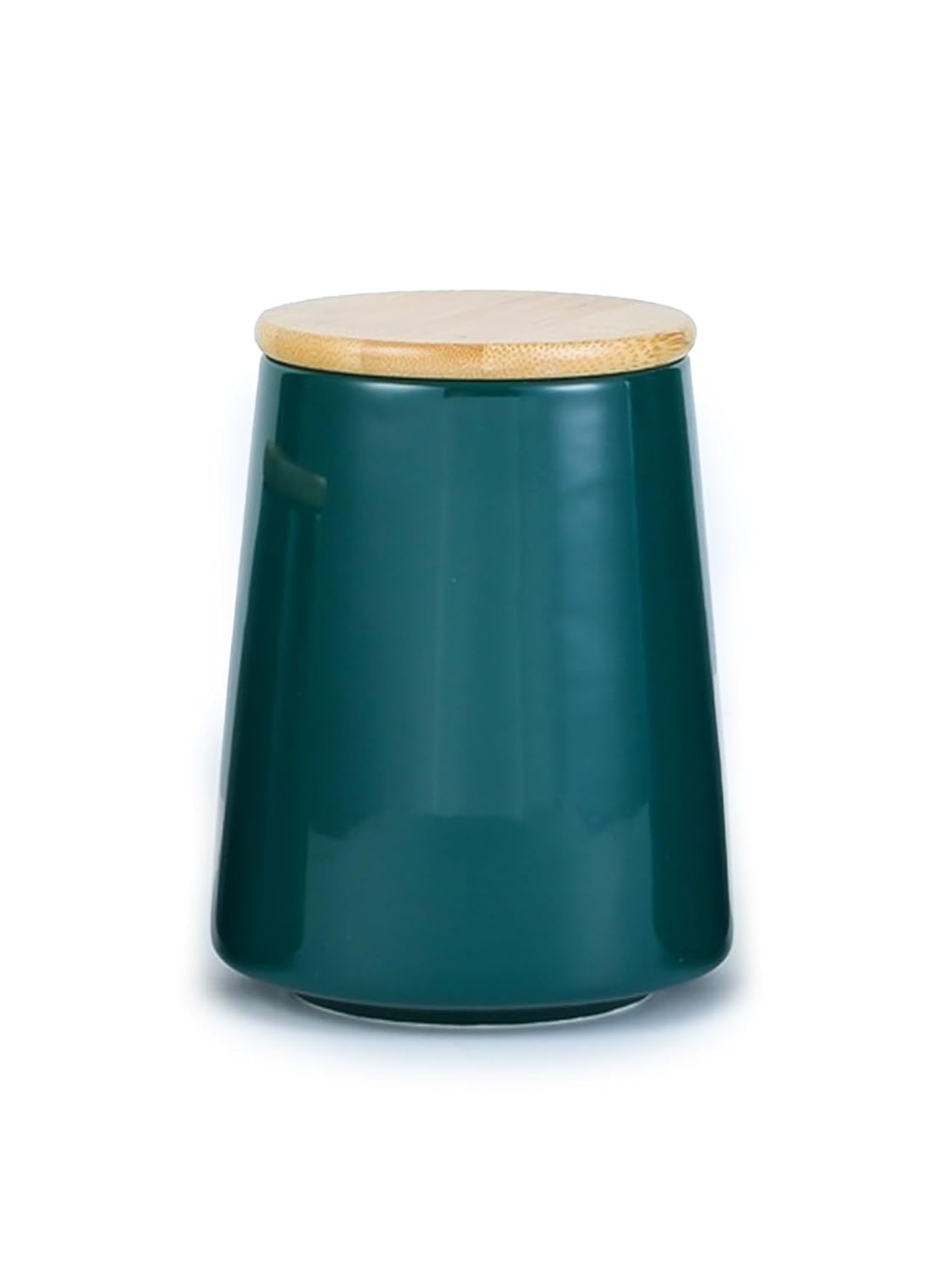 Heart Home Ceramic Jar with Bamboo Lid | Kitchen Organizer Items & Storage | Multipurpose Airtight Container for Sugar,Salt,Snacks,Tea,Coffee|Kitchen Accessories Items| 700ml (Green) (Pack of 3)