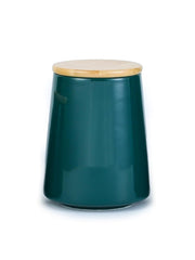 Heart Home Ceramic Jar with Bamboo Lid | Kitchen Organizer Items & Storage | Multipurpose Airtight Container for Sugar,Salt,Snacks,Tea,Coffee|Kitchen Accessories Items| 700ml (Green) (Pack of 3)