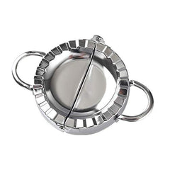 Kuber Industries Pack of 2 Stainless Steel Dumpling Maker | Dumpling Wrapper Mold for Kitchen | Momos Maker | Gujiya Maker | Manual Dumpling Maker | GS-K0028S | Silver