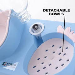 Kuber Industries Animal Feeding Plastic 2 in 1 Pet Bowls | Cat & Dog Bowl | Small/Medium Size Pet Feeding Bowl | Non-Toxic & 100% Safe for Pets (Pack of 6) | Blue
