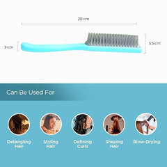 Kuber Industries Hair Brush | Flexible Bristles Brush | Hair Brush with Paddle | Straightens & Detangles Hair Brush | Suitable For All Hair Types | Pack of 3 | C19-BLE-S | Small | Blue